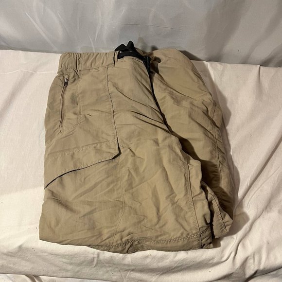 The North Face Cargo Pants Mens Large Tan Casual with Zip-Off Legs Belted - Picture 1 of 5